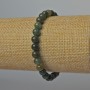 Bracelet with Moss Agate natural stone smooth bead, diameter 6 mm, length 18 cm (stretch)