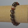 Agate Bracelet with Natural Stone, Smooth Beads, 10 mm Diameter ±, Length 18 cm ± (Stretch)