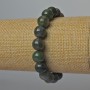 Moss Agate Bracelet, natural stone, smooth beads, diameter 10mm, length 18cm (stretch)