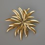 Chrysanthemum Flower Brooch-Pendant, Golden Metal, 60x60 mm