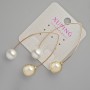 Xuping Earrings with Mallorca Beads, 10mm Diameter, 12mm ±, Length 53mm ±, 18K Gold Plating