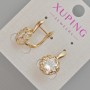 Xuping Earrings with White Crystal, Diameter 19×11 mm ± 18K Gold Plating