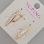Xuping Earrings with White Crystals, 23×6 mm Diameter, 18K Gold Plating