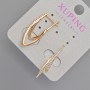 Xuping Earrings with White Crystals, 28x4.5 mm, 18K Gold Plating