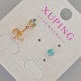 Xuping Blue Crystal Stud Earrings, 5 mm Diameter, 18K Gold Plating