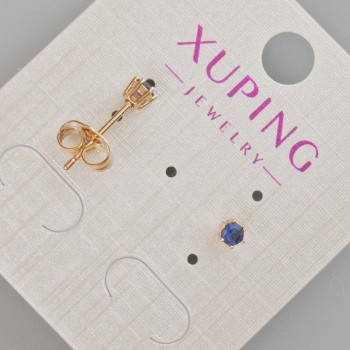 Xuping stud earrings with blue crystal