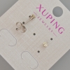 Xuping Stud Earrings with Yellow Crystal, 3.5 mm Diameter, Rhodium-Plated