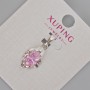 Xuping Pendant with Pink Crystal, 24x11 mm, Rhodium-Plated