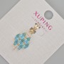 Xuping Pendant with blue crystals and white rhinestones, diameter 26×12 mm, ± 18K Gold Plating