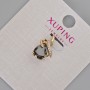 Xuping Pendant with Black Crystal and White Rhinestones, diameter 16x10 mm ± 18K Gold Plating