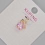 Xuping Pendant with Pink Crystal and White Rhinestones, 16x10 mm Diameter, 18K Gold Plating