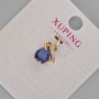 Xuping Pendant with Blue Crystal and White Rhinestones, Diameter 16x10 mm, 18K Gold Plating