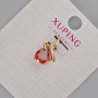 Xuping Pendant with Red Crystal and White Crystals, 16x10 mm diameter, ± 18K Gold Plating