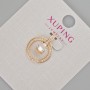 Xuping pendant with white rhinestones and a crystal, diameter 19x14 mm, 18K gold plating