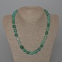 Necklace Green Agate Natural Stone Beads, rectangular blocks, 9x12 mm, length 49 cm