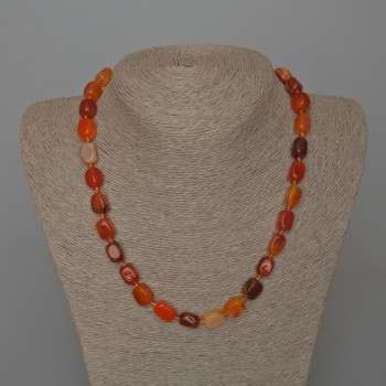 Orange Agate Necklace, Natural Stone