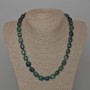 Necklace with green agate, natural stone slab, 9x12 mm, length 49 cm