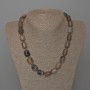 Gray Agate Necklace, Natural Stone Bar Beads, 11×15 mm, Length 49 cm