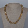 Yellow Petersite Necklace with Natural Stone, Smooth Beads, 12 mm Diameter, 48 cm Length