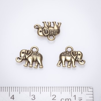 Pendant Elephant 14mm 'Bronze' Pack 20g +/- 22pcs