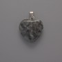 Larvikite Heart Pendant, diameter 20x20x6 mm, length 28 mm +/-