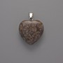 Heart Jasper Pendant, diameter 20x20x6 mm ±, length 28 mm ±