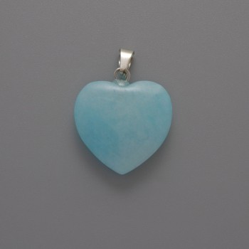 Heart Pendant with Aquamarine, diameter 20x20x6 mm, length 28 mm