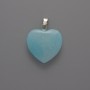 Heart Pendant with Aquamarine, diameter 20x20x6 mm, length 28 mm