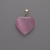 Pink Cat's Eye Heart Pendant, 20×20×5 mm, length 26 mm