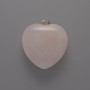 Heart Pendant with Rose Quartz, diameter 26×27×11 mm+