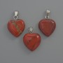 Heart Pendant, Red Jasper, diameter 15x15x6 mm +/-, length 23 mm +/-