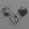 Heart Pendant of Snow Obsidian, diameter 20x20x6 mm, length 28 mm