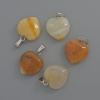 Yellow Agate Heart Pendant, dimensions 15 x 15 x 6 mm, length 23 mm
