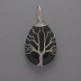 Black Agate Pendant in a Silver-Weave Setting, diameter 44x24x9mm+