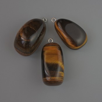 Tiger's Eye Pendant, natural stone, 35×17 mm+