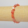 Carnelian natural stone chip bracelet, 6x4 mm chips, length 18 cm (stretch)