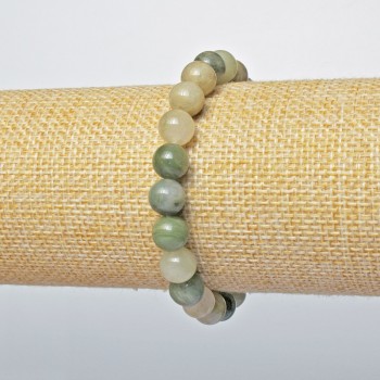 Seraphinite Bracelet (pressed) Smooth Beads, 8.5 mm diameter, 18 cm length, stretch