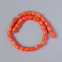 Orange natural faceted coral beads, diameter 12×9 mm, length 40 cm on a thread