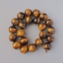 Tiger's Eye Beads - natural stone smooth round beads, diameter 18mm +/-, length 40cm +/- on thread