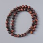 Bull's Eye Beads natural stone, smooth round beads, 8 mm diameter, 38 cm length on beading thread