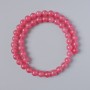 Beads Strawberry Quartz (Synthetic) Smooth Round Beads, 8 mm diameter, 37 cm length on thread