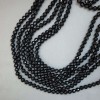 Czech Crystal Beads on Thread, Black Matte, Faceted Bead, 8 mm diameter, 50–51 cm length