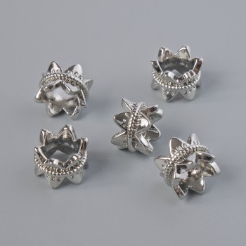 Bead insert hardware, diameter 5.5×7 mm ±, hole diameter 4 mm, silver-tone metal color, 1 pc