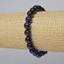 Blue Cat's Eye Bracelet, natural stone, smooth beads, diameter 8.5 mm, length 18 cm ± (stretch)