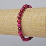 Bracelet Raspberry Cat's Eye natural stone smooth beads, diameter 6.5 mm, length 18 cm ± (stretch)