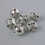 Bead-insert findings, 10 mm diameter, 2 mm hole, silver-tone metal, 6 pcs