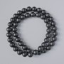Shungite Beads (Synthetic) Smooth Balls, 8mm Diameter, 39cm Length on Fishing Line