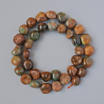 Jasper Beads, Natural Stone, Faceted, 11mm Diameter, Approximately 40cm Length on Thread