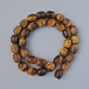 Tiger's Eye natural stone rectangular beads, 10x12 mm, 40 cm length on thread