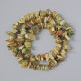 Grossular Beads (Green Garnet) Natural Stone Chips, 8x3 mm ±, 40 cm length on thread